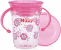 Nûby - 360° Wonder Cup Oefenbeker met Handvatten - Roze - 240ml - 6m+