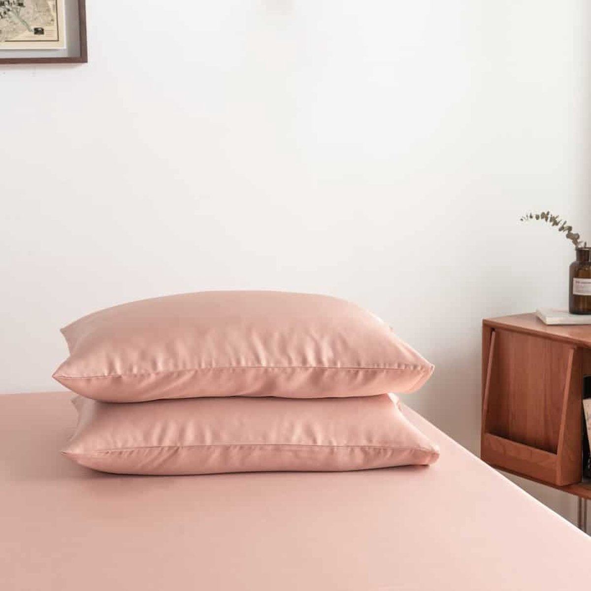 Boomba Bamboo Premium 2 bamboe kussenslopen 100% bamboe 400TC roze 50x75