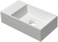 INK - Fontein Polystone Vierkant Zonder Kraangat Links - 400x220x100 mm - Mat Wit