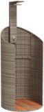 vidaXL Buitendouche 100x100x241,5 cm poly rattan en acaciahout grijs