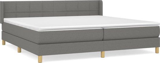 vidaXL Boxspring met matras stof donkergrijs 200x200 cm
