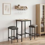 Maison Exclusive - 2 tabourets de bar, gris clair, 40 x 32 x 64 cm, fibre de bois