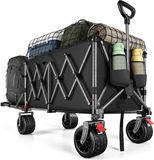 Merkloos / Sans marque Wan GmbH Opvouwbare Wagen - Kampeerwagen Tuinwagen - Buiten Spullen Vervoeren - Extra Grote Capaciteit - 200 Liter - Zwart