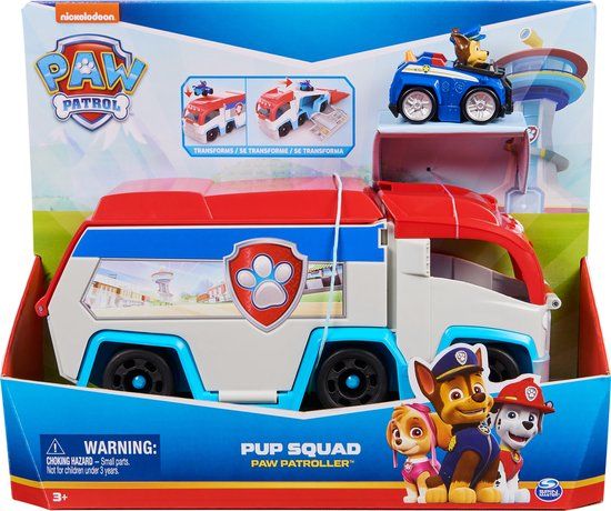 PAW Patrol Pup Squad Patroller Teamvoertuig Speelgoedauto met Chase Speelfiguur