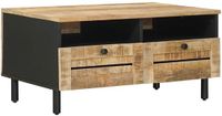 vidaXL Salontafel Bruin en Zwart 80 x 54 x 40 cm Massief Mango Hout