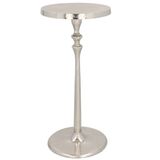Gerimport Bijzettafel/plantenverhoging - aluminium - zilver - 23 x 50 cm - tafeltje