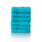 Glart Premium badstoffen handdoekenset, serie van badstof in 6 kleuren en 5 maten, kleur: TURQUOISE, 2 gezichtsdoekjes van 30 x 30 cm