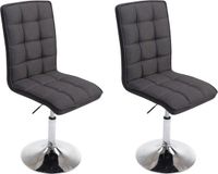 CLP Peking Set van 2 Eetkamerstoelen - Stof donkergrijs