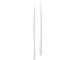 Deluxe Homeart LED Dinerkaars 38 cm - Wit - 3D Vlam - Shiny - 2 stuks - Deluxe HomeArt