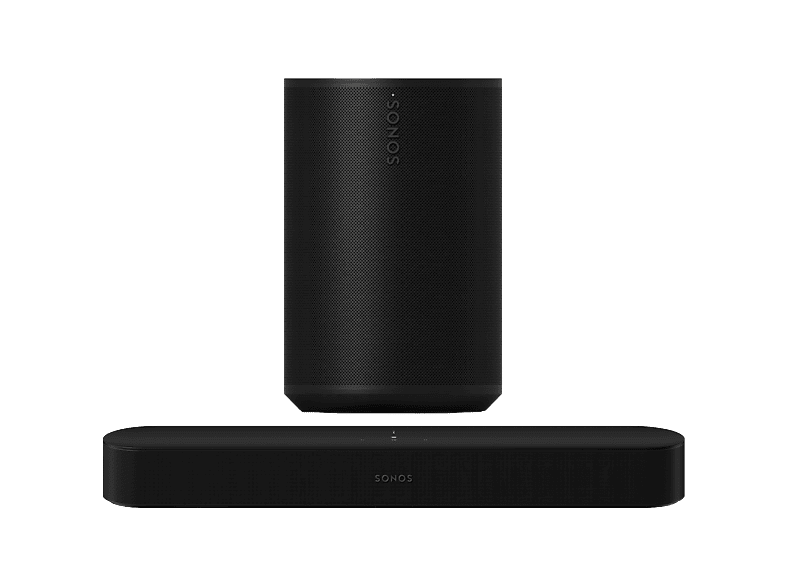 Sonos 2 Era 100 Sl Multiroom-speaker + Beam Gen2 Soundbar Zwart Audio Bundle