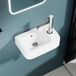 Dileci - Lavabo suspendu compact à sortie droite en céramique blanche (3724,5cm) Bruno