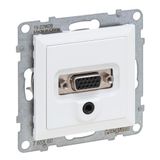 LEGRAND SEANO HD15 aansluiteenheid + 3 mm jack, inzetstuk inclusief afdekking, schroefklemmen, kleur: ultrawit, 765160