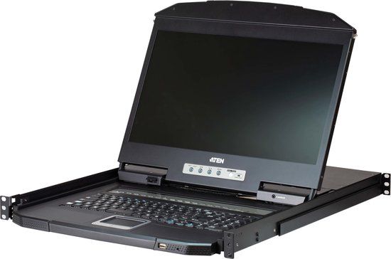 ATEN CL3108NX KVM switch, 18,5 inch TFT, VGA, PS/2-USB, 8 poorten, zwart