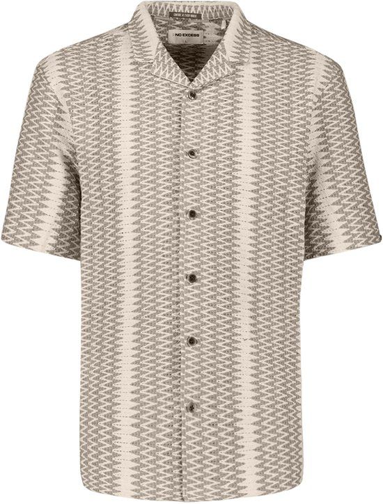 No Excess Jacquard overhemd met korte mouw