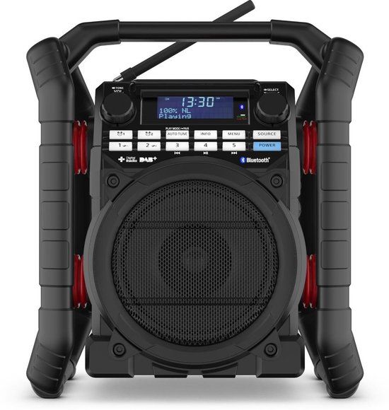PerfectPro TEAMPLAYER 3 Bouwradio - FM/DAB+ - Bluetooth - USB - AUX - Oplaadbaar - Zwart