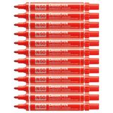Pentel N50 permanente marker ronde punt 1,5-2 mm lijnbreedte 12 stuks rood