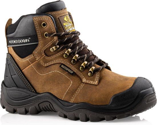 BuckBootz Werkschoen BSH009 Hoog S3 + KN | Bruin BSH009BR | Maat 40