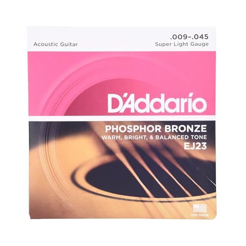 D'Addario EJ23 Phosphor Bronze Acoustic Guitar Strings - Super Light 9-45