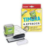 Trodat Stempel en opplakken, kinderkleding voor het maken van gepersonaliseerde stickers, voor gepersonaliseerde kleuterschool, stempel, tekens, pincet, strijkband, 30 zelfklevende etiketten
