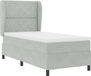 vidaXL Boxspring Bed met Hoofdeinde Lichtgrijs 200 x 90 cm Fluweel