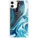 Apple iPhone 11 Marbre bleu paillete Verstevigd hoesje met sublimatie bedrukking