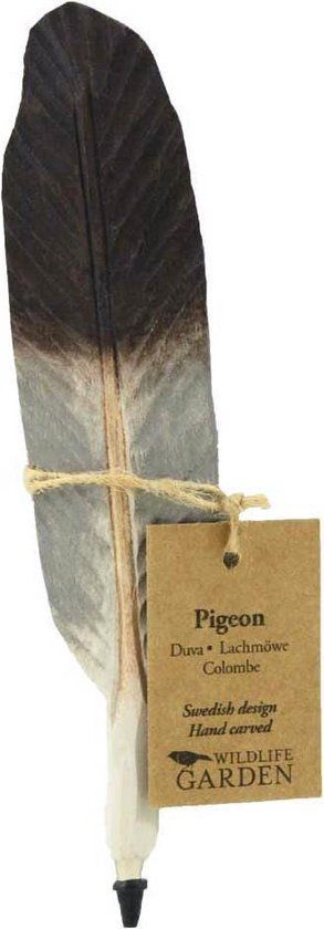 Wildlife Garden Pen Duif-veer Houtsnijwerk - Zwart/Grijs/Blauw - Medium - Balpen
