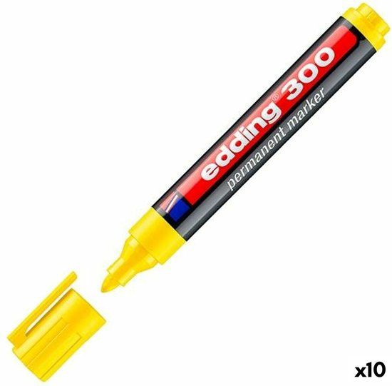 Edding 300 Permanente markeerstift - Geel (10 stuks)