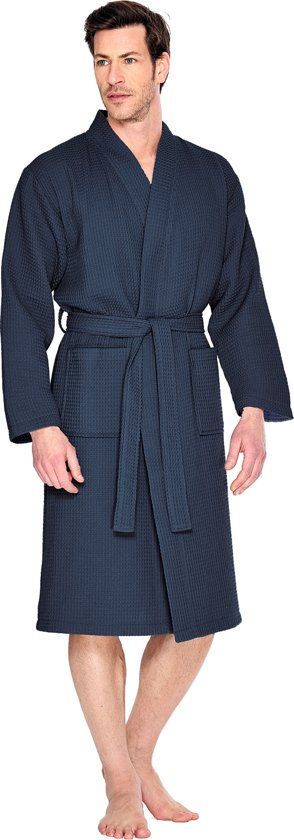 Badrock Badrock Wafel badjas voor sauna marineblauw XL - unisex