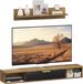 StarTech Woonkamer meubelset - TV-meubel met wandplank - Met deuren en open vakken - Kabeldoorvoer - 120x24x16 cm - Modern design - Hout - Eikenhout