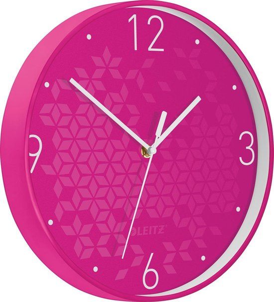 Leitz WOW Wandklok - Roze - 29 cm - Stil Uurwerk - Modern