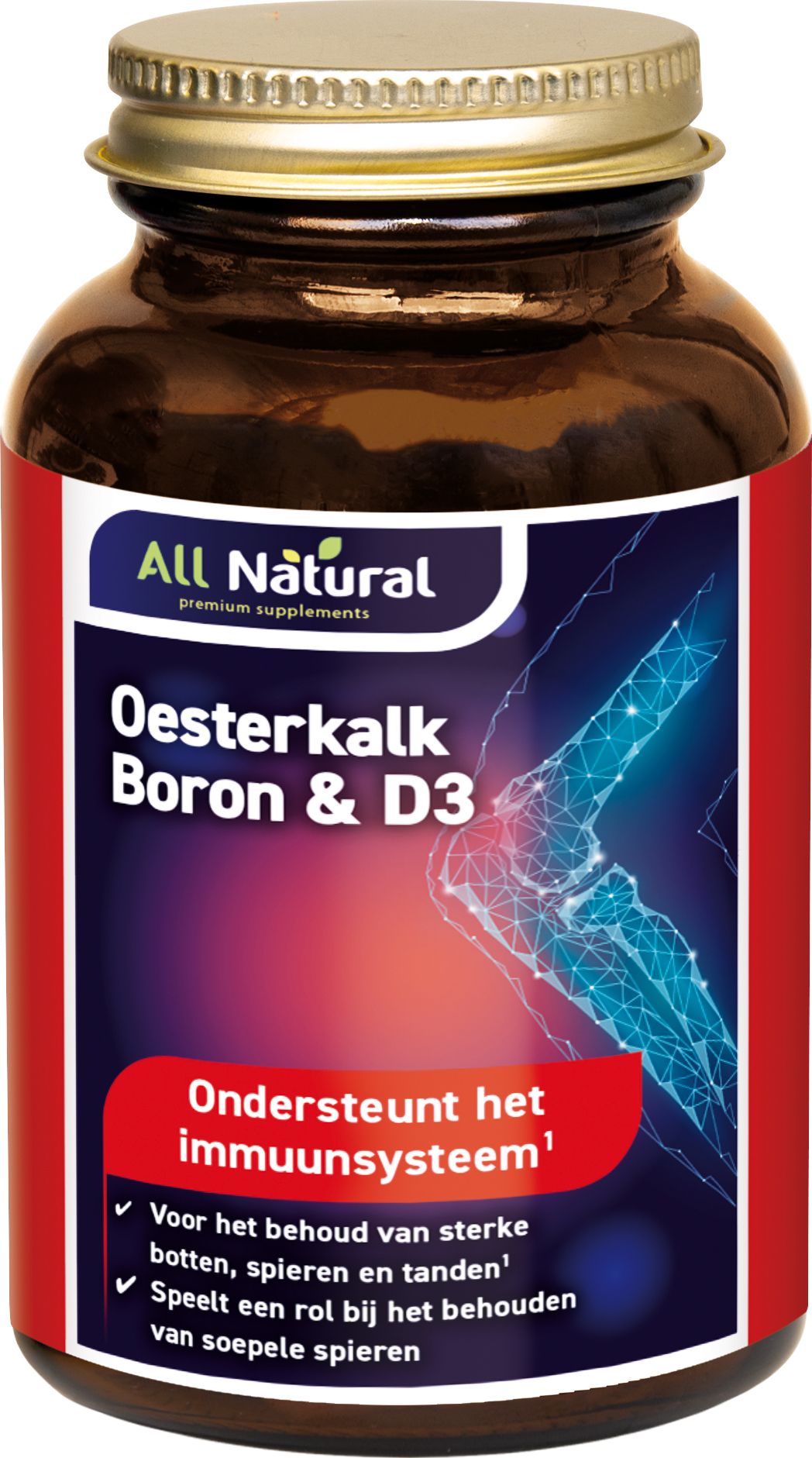 All Natural Oesterkalk, Boron & D3 Tabletten - 8715066460003