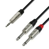 Adam Hall K4YWPP0300 audio kabel 3 m 3.5mm 2 x 6.35mm Zwart