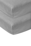 Meyco Baby Uni hoeslaken ledikant - 2-pack - grey - 60x120cm