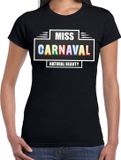 Bellatio Decorations Miss Carnaval Verkleed T-shirt Zwart Dames M