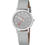 Mondaine M660.30314.80SBH Horloge - Textiel - Grijs - 36mm