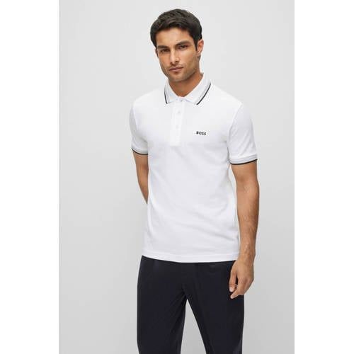 BOSS Paddy Polo Shirt - White with Contrast Trim