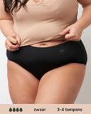 Moodies Undies Moodies menstruatie ondergoed - Seamless High Waist Hiphugger - Zwart - Maat XXL