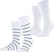 Esprit Modern Stripe 2-Pack Sokken Heren Wit Maat 43-46