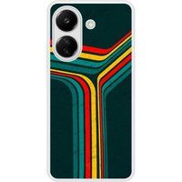 Xiaomi Redmi 13C Retro lines Verstevigd hoesje met sublimatie bedrukking