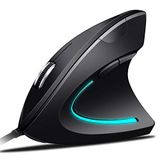 USB-muis, Logitech USB-muis, bedraad, verticale ergonomische muis, verticale handgreep en ergonomisch ontwerp voorkomt storingen van de carpaal tunnel; verstelbaar 800/1200/1600 dpi; 5 knoppen voor pc/laptop/Mac
