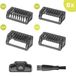 Merkloos / Sans marque REM life GmbH Opzetkammen voor Philips OneBlade - 4 Stuks, Geschikt voor QP2520, QP2530, QP2630 | Hoogwaardige Kwaliteit en Duurzaam - Met borstel en beschermhoes