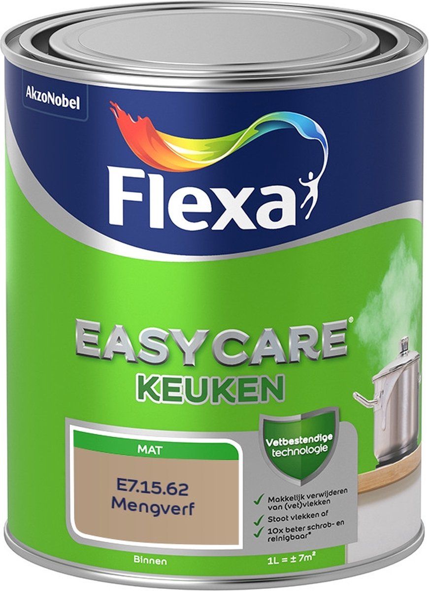 FLEXA Easycare Muurverf - Keuken - Mat - Mengkleur - E7.15.62 - 1 liter