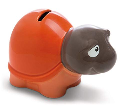 NICI 44305 Spaarpot Schildpad Blanc - Rood-Grijs - Dolomiet
