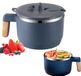 Bol Ramenkom instant, acier inoxydable, bol à soupe japonais, 1000 ml, double paroi isolante, scellé, plat à pâtes avec couvercle, étanche, bol à nouilles instantanées, vaisselle (bleu)