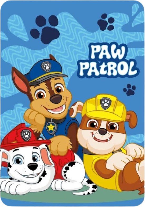 4KidsOnly Paw Patrol Fleecedeken - Chase, Marshall, en Rubble - Multi Colour - Polyester - 100x140 cm