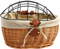 Merkloos / Sans marque PROakcess Rieten fietsmand vooraan (40*28*31 cm) voor klein hond of kat