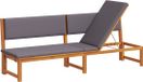 vidaXL Chaise longue acacia massif marron avec coussin inclus oui