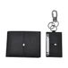 JUVENTUS Set portemonnee en sleutelhanger 100% leer 133447, Zwart, Standard, Hedendaags