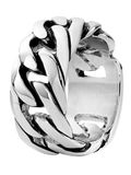Lucardi Heren Ring schakel - Ring - Staal - Zilverkleurig