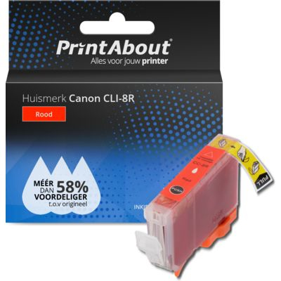 PrintAbout Huismerk Canon CLI-8R Inktcartridge Rood
